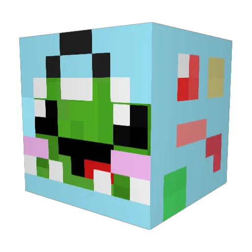 Rose_Berry_ Minecraft avatar head, 3D render