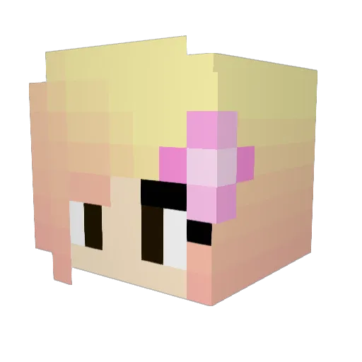 Rose_Macaron Minecraft avatar head, 3D render