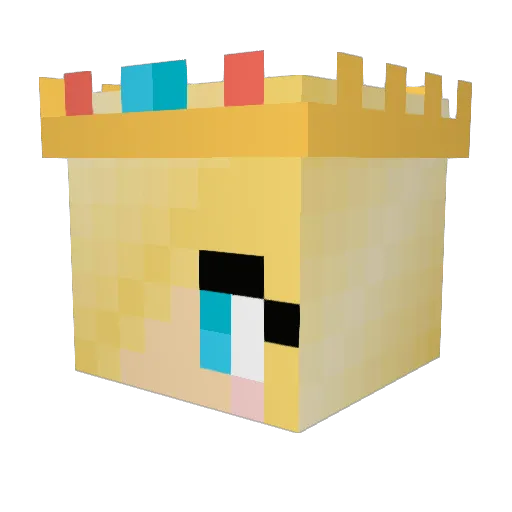 Rosebudt Minecraft avatar head, 3D render