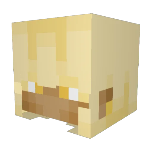 Rosecense Minecraft avatar head, 3D render