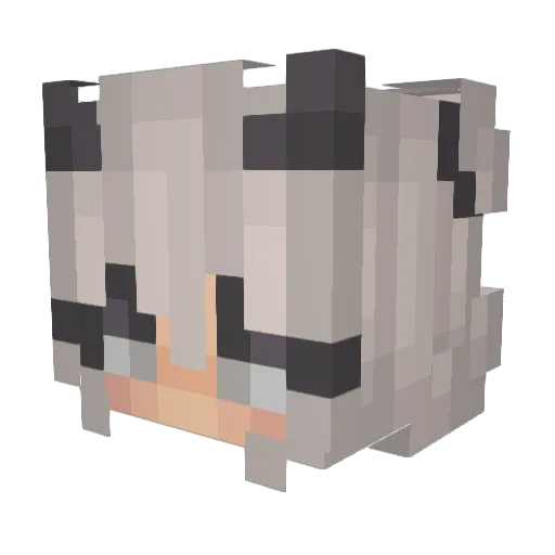 RoseeAlpaca Minecraft avatar head, 3D render