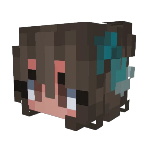 Rosefli Minecraft avatar head, 3D render