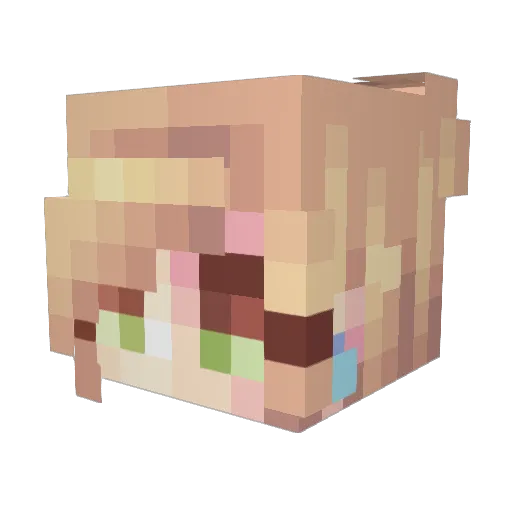 Rosegold8386 Minecraft avatar head, 3D render