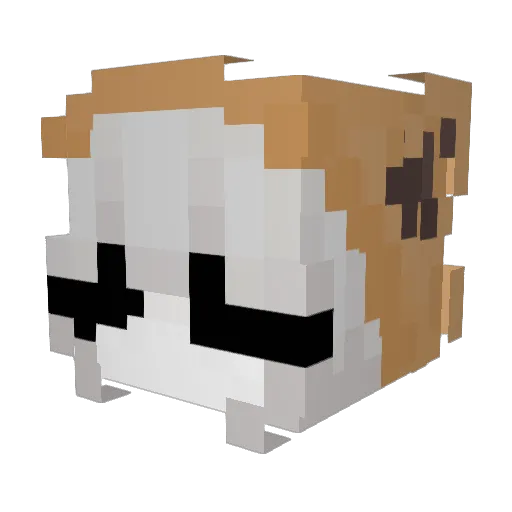 Roseless Minecraft avatar head, 3D render