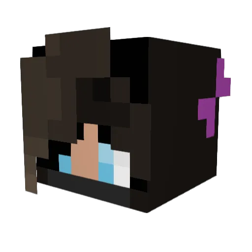 Roselune Minecraft avatar head, 3D render