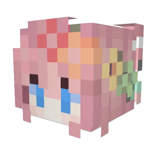 Rosemallowss Minecraft avatar head, 3D render