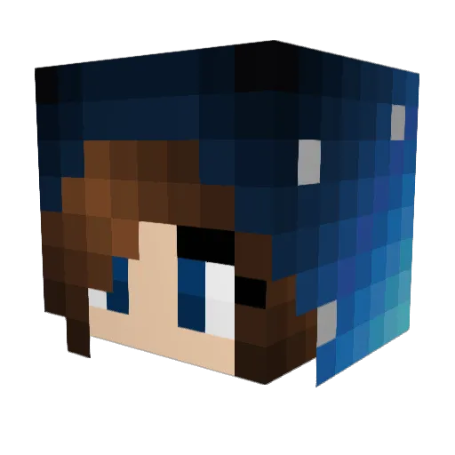Rosenperle Minecraft avatar head, 3D render