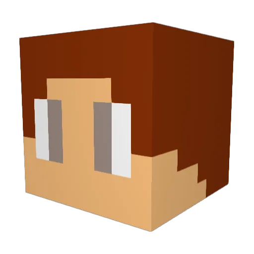 Rosenr Minecraft avatar head, 3D render