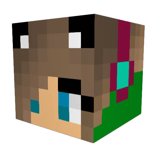 Rosepool Minecraft avatar head, 3D render