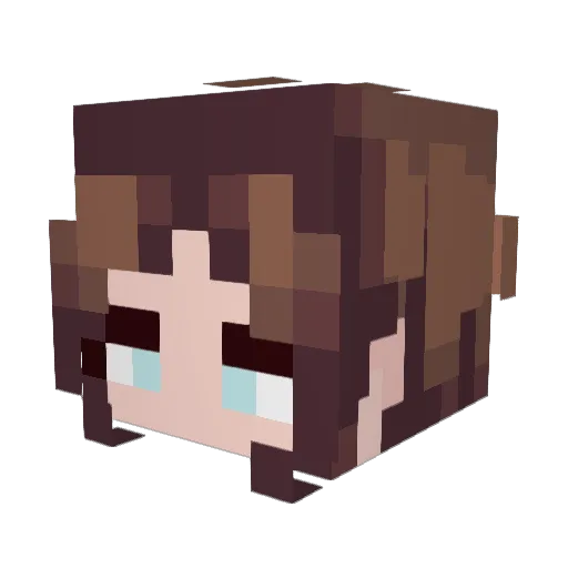Rosepown Minecraft avatar head, 3D render