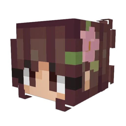 Rosevera Minecraft avatar head, 3D render