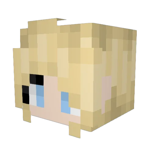 RosexTea Minecraft avatar head, 3D render