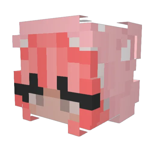Rosey48 Minecraft avatar head, 3D render