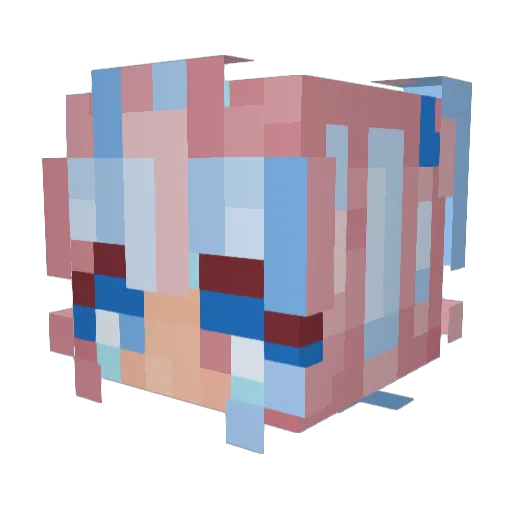 RoseyRivv Minecraft avatar head, 3D render