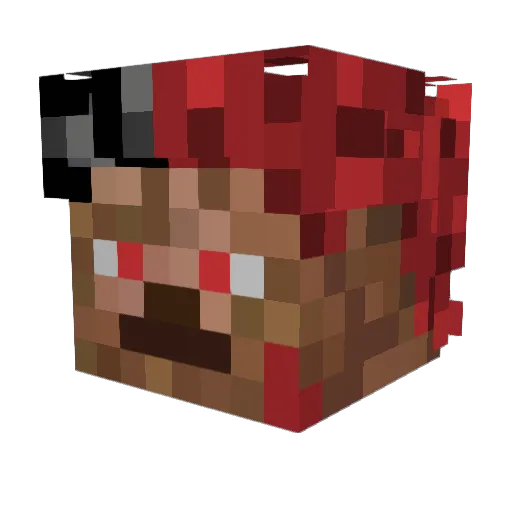Rosibin Minecraft avatar head, 3D render