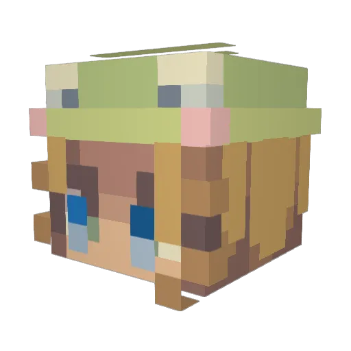 RosieAuthentic Minecraft avatar head, 3D render