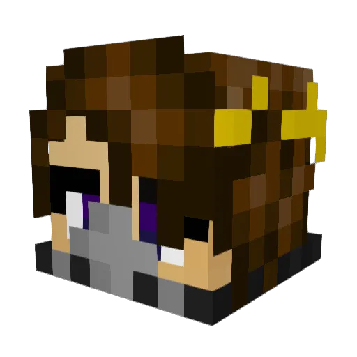 RosieKitsune Minecraft avatar head, 3D render