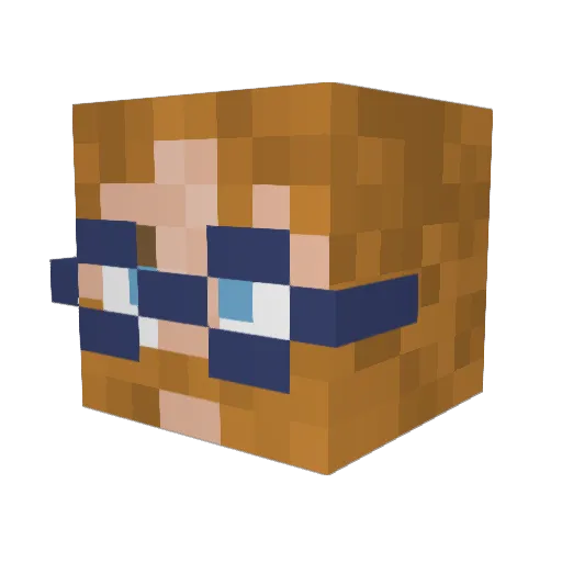 RosiePages Minecraft avatar head, 3D render