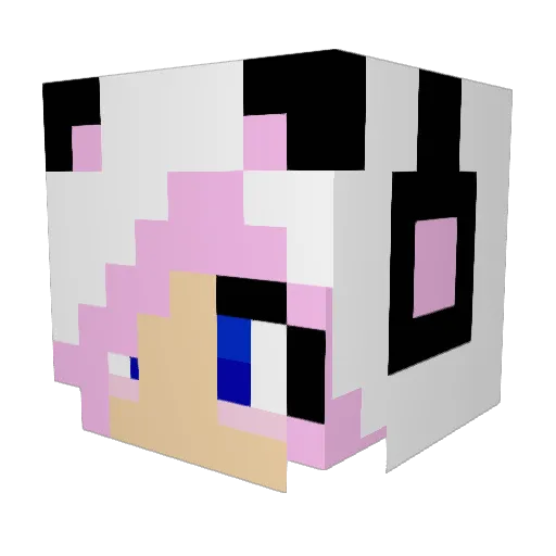 Rosiewonder Minecraft avatar head, 3D render