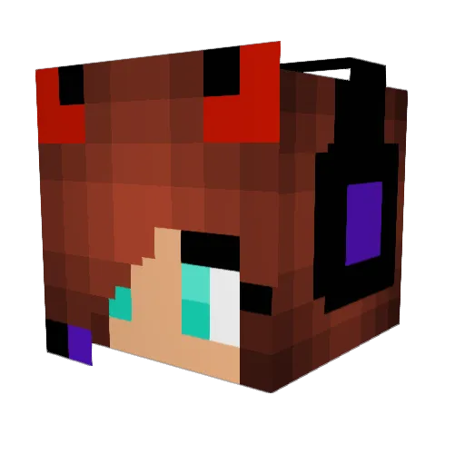 Rosilinash Minecraft avatar head, 3D render