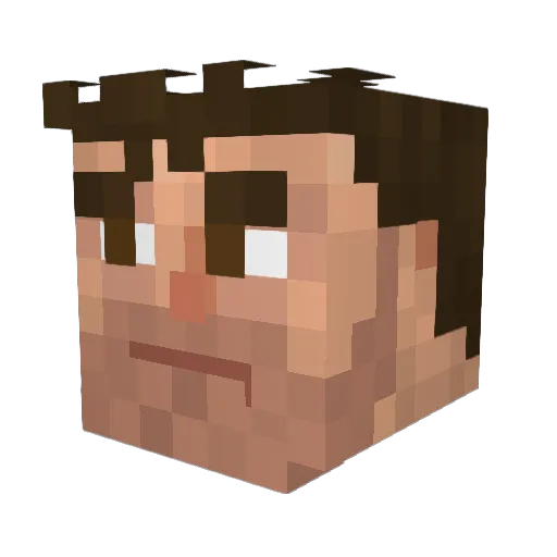 Ross08 Minecraft avatar head, 3D render