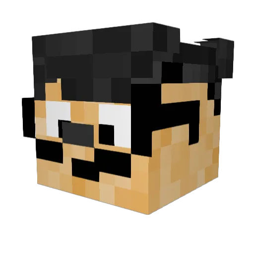 Rossnomnom Minecraft avatar head, 3D render
