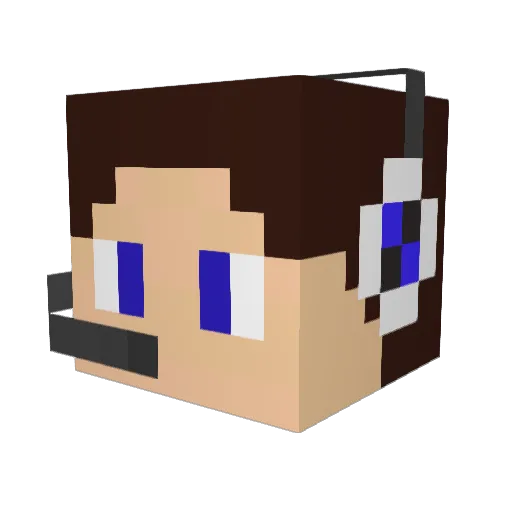 Rossorama_ Minecraft avatar head, 3D render