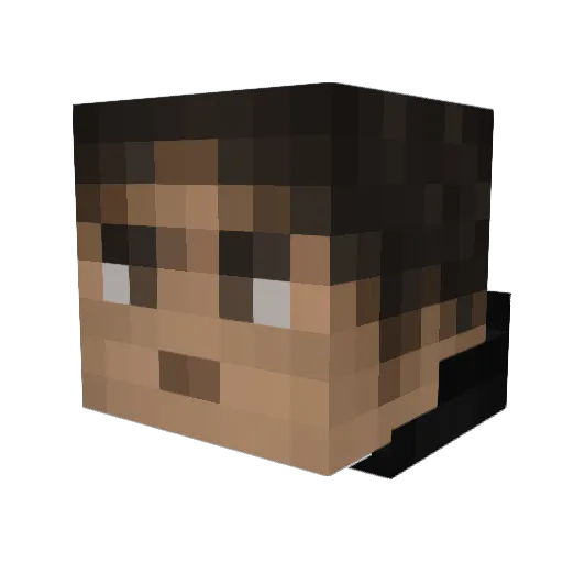 Rosstle Minecraft avatar head, 3D render