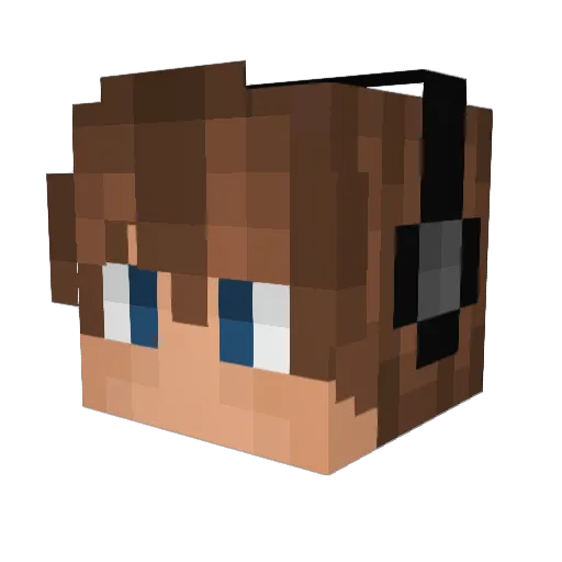 Rossyair Minecraft avatar head, 3D render
