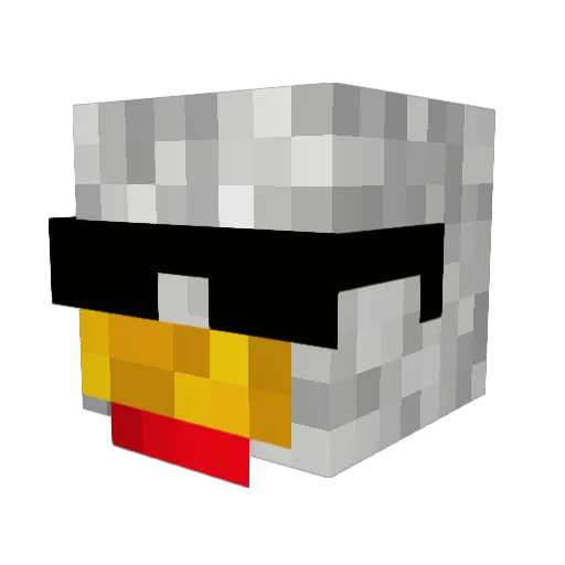 RostChicken Minecraft avatar head, 3D render
