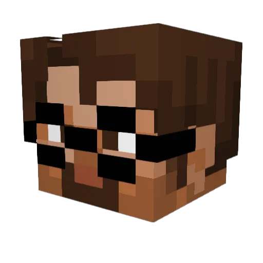 Rostropovich Minecraft avatar head, 3D render