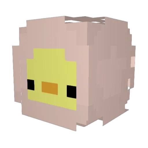 Rosy37 Minecraft avatar head, 3D render