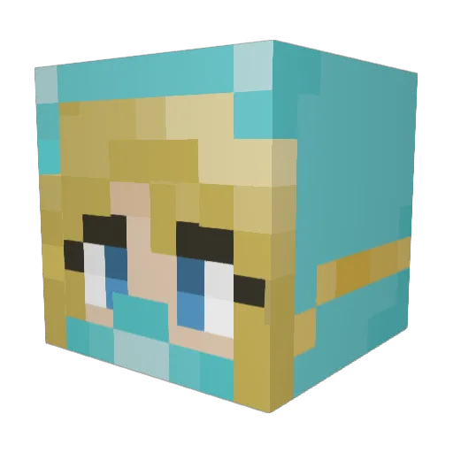 RosyChique Minecraft avatar head, 3D render