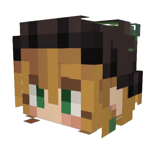 RosySniper Minecraft avatar head, 3D render