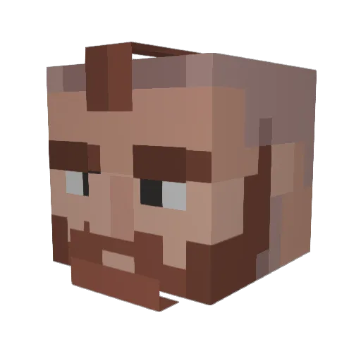 Rotacy Minecraft avatar head, 3D render