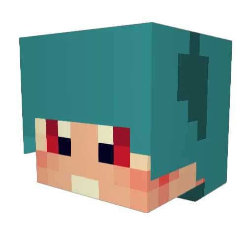 Rotaroka Minecraft avatar head, 3D render
