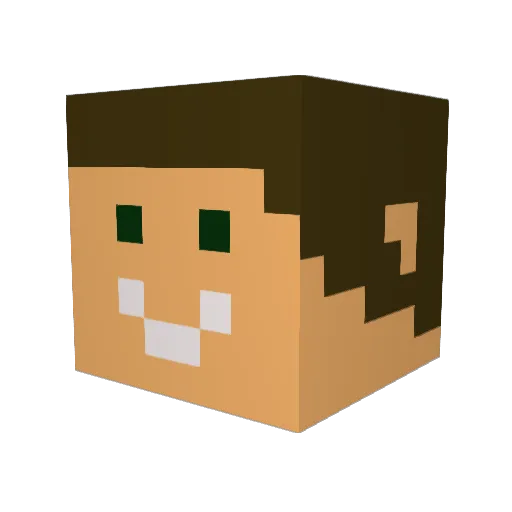 Rotdbein Minecraft avatar head, 3D render
