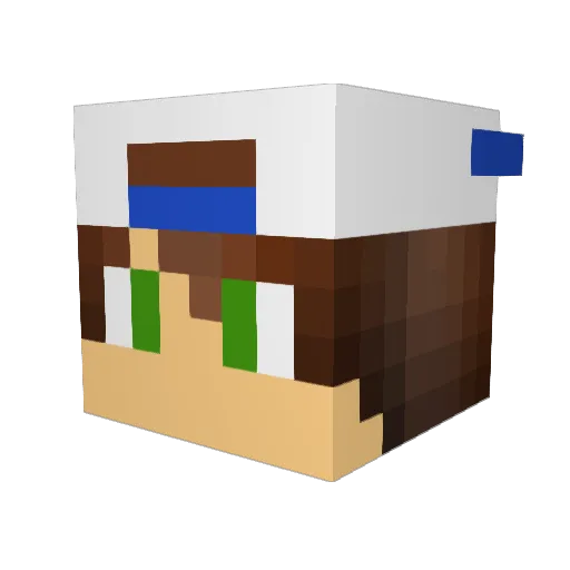 Rotead Minecraft avatar head, 3D render