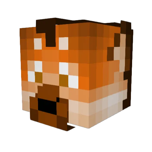 Rotengar Minecraft avatar head, 3D render