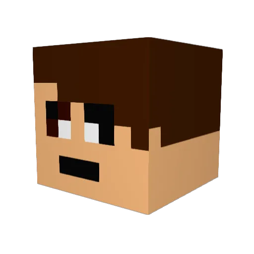 RoterPinguin Minecraft avatar head, 3D render