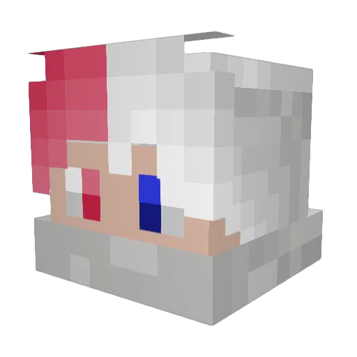 RotesGelb Minecraft avatar head, 3D render