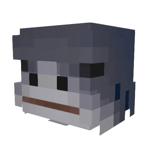 Rotnal Minecraft avatar head, 3D render