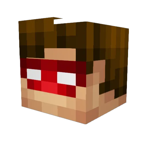 Rotpilz Minecraft avatar head, 3D render