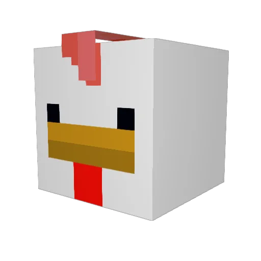 Rotschedl Minecraft avatar head, 3D render
