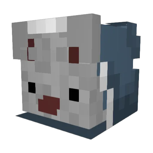 Rottain Minecraft avatar head, 3D render