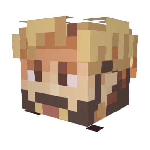 Rottenguy Minecraft avatar head, 3D render
