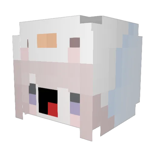 RouCen Minecraft avatar head, 3D render