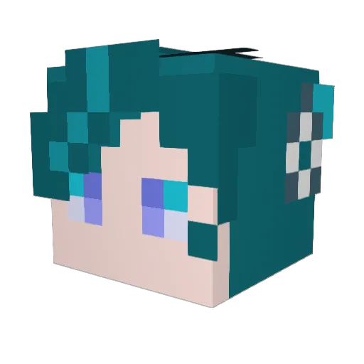 RouaMinato Minecraft avatar head, 3D render