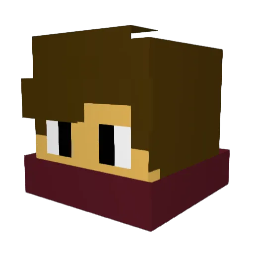 Roudie Minecraft avatar head, 3D render