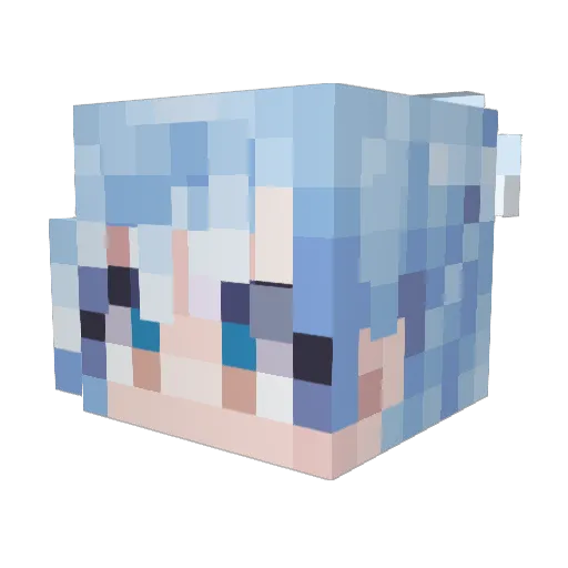RougeSama Minecraft avatar head, 3D render